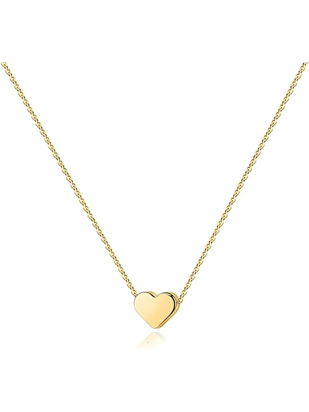 14K Gold Plated Cubic Zirconia Heart Necklace | Love Pendant Necklaces for Women